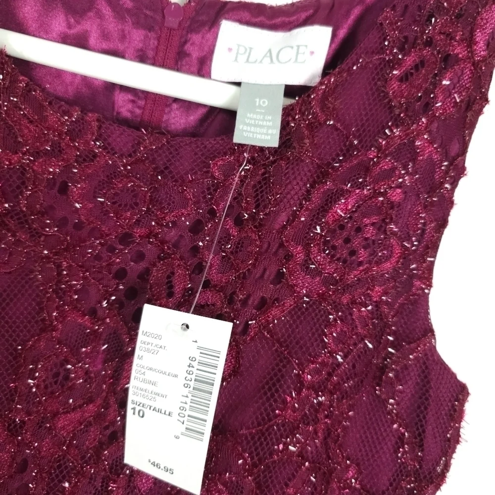NWT The Children's Place Maroon Sparkly Dress